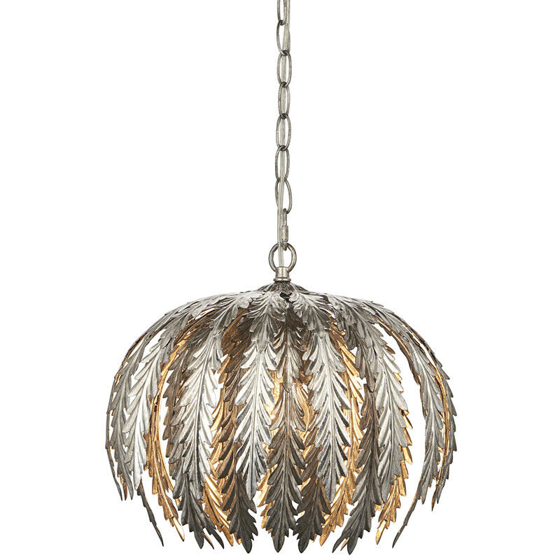 Endon Lighting - Endon Delphine Decorative Silver Layered Leaf Ceiling Pendant Light
