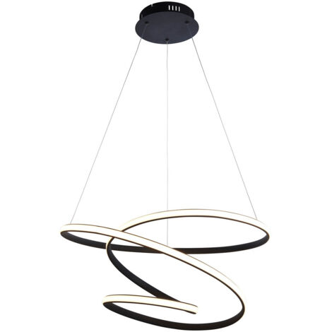 Endon Dune Lampada a sospensione a LED di design moderno Swirl con finitura nera strutturata