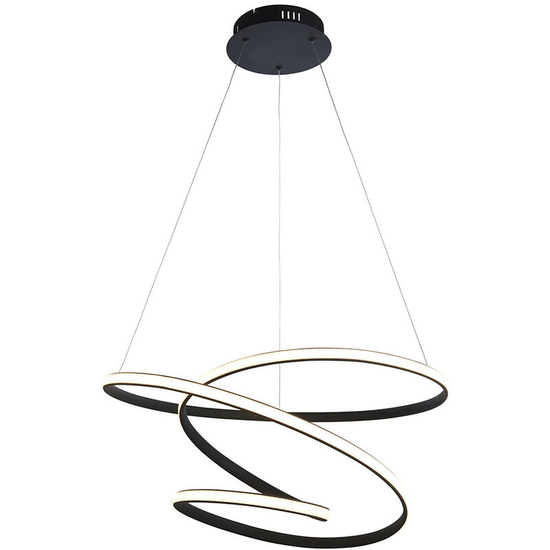 Endon Lighting - Endon Dune Modern Designer LED Pendant Light Swirl Textured Black Finish