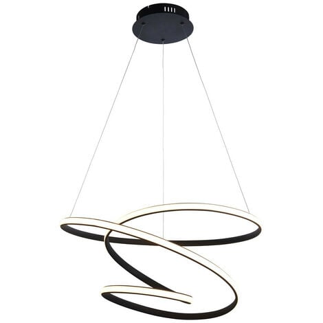 Endon Dune Modern Designer LED Pendant Light Swirl Textured Black Finish