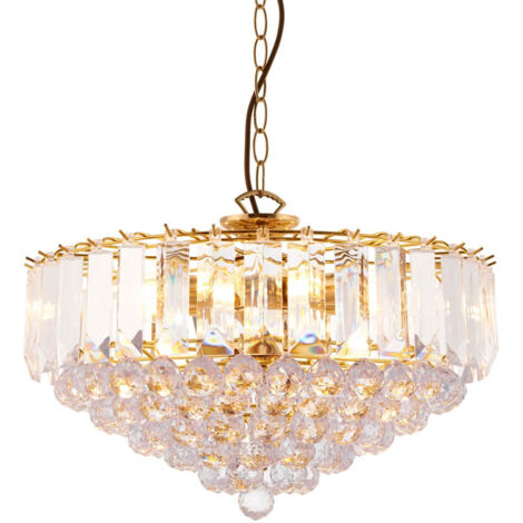 Endon Fargo - Suspension à 6 ampoules au plafond en acrylique, laiton, E14