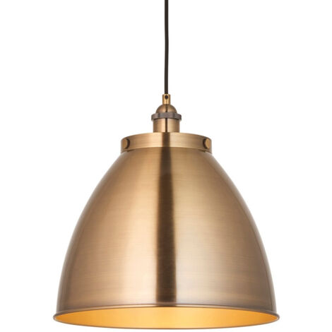 Endon Franklin Lampada da soffitto a sospensione singola, piastra in ottone anticato