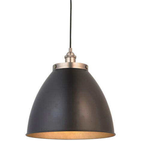 Endon Franklin Lampadario a Sospensione Singola, Lastra Peltro Invecchiato, Verniciatura Nero Opaco
