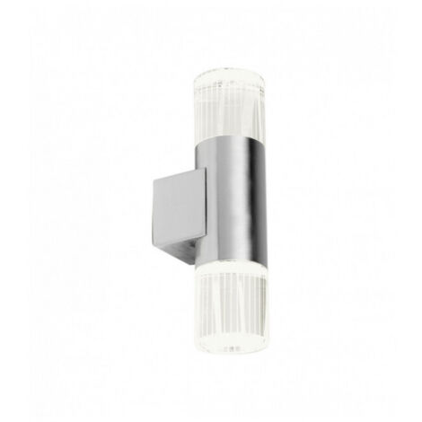 Endon Grant - Applique murale extérieure à 2 ampoules en acier inoxydable poli avec cristal IP44