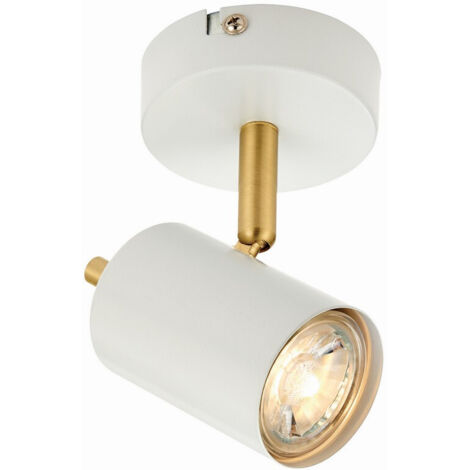 Endon Gull - 1 projecteur lumière peinture blanche mate, or brossé satiné, GU10