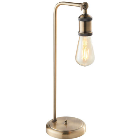 Endon Hal Lampe de table complète, plaque en laiton antique