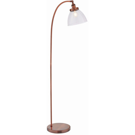 Endon Hansen - Lampada da terra 1 luce Rame invecchiato, Vetro, E27