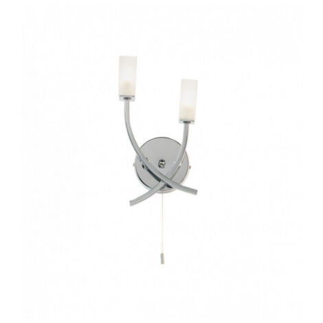 Endon Havana - Applique murale d'intérieur à 2 ampoules au fini chrome avec verre dépoli à l'acide, G9