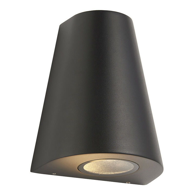 Endon Helm Modern Outdoor Integrated LED Down Wall Light Textured Black Finish, IP44