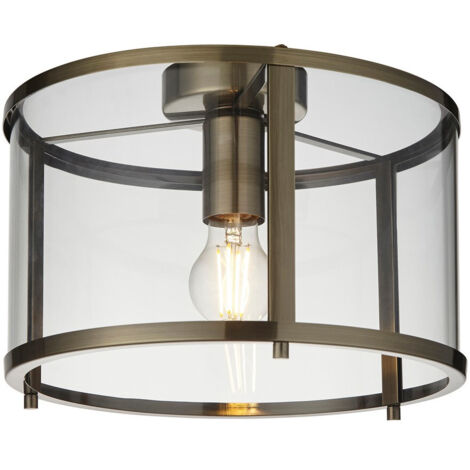 Endon Hopton Plafonnier décoratif en laiton antique