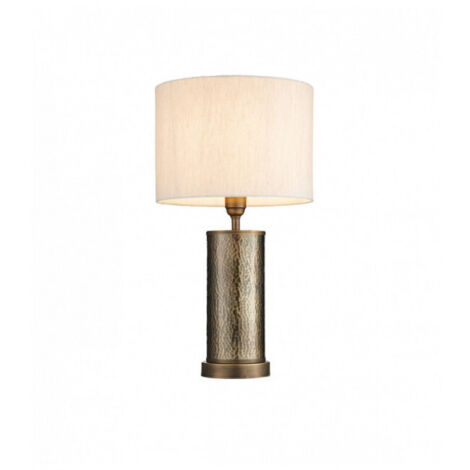 Endon Indara - Lampe de table à 1 lumière, bronze vieilli, plaque de bronze martelé vieilli, E27