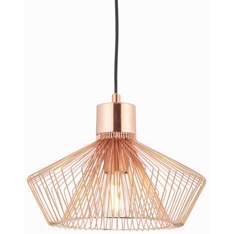 Endon Kimberley - 1 Light Pendant Copper Plate, E27