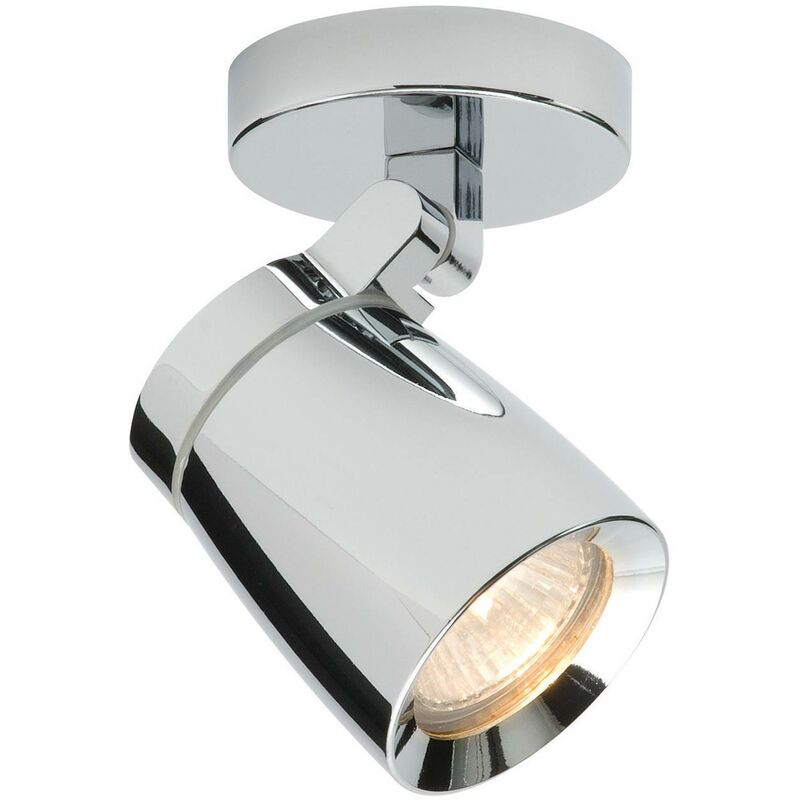 Image of Knight - Faretto orientabile 1 luce per bagno cromato, vetro trasparente IP44, GU10 - Endon