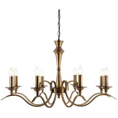 Endon Kora - Lampadario a 8 luci con finitura in ottone anticato, attacco E14