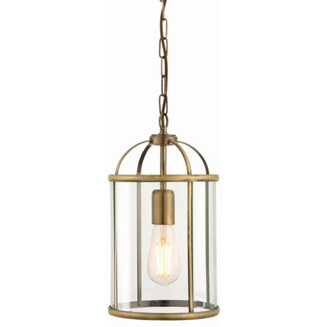 Endon Lambeth - Sospensione a soffitto a 1 luce Ottone antico, Vetro, E27
