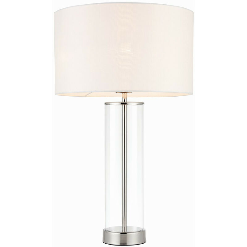 Endon Lessina - Lampe de table blanche, nickel poli, E27