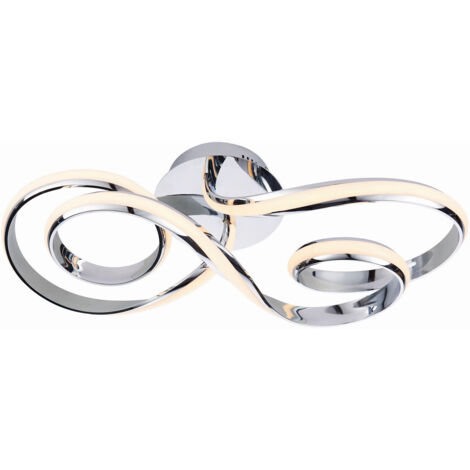 Endon Lighting Aria - Piastra LED semi-filo integrata effetto cromato e silicone bianco opaco 1 luce dimmerabile IP20