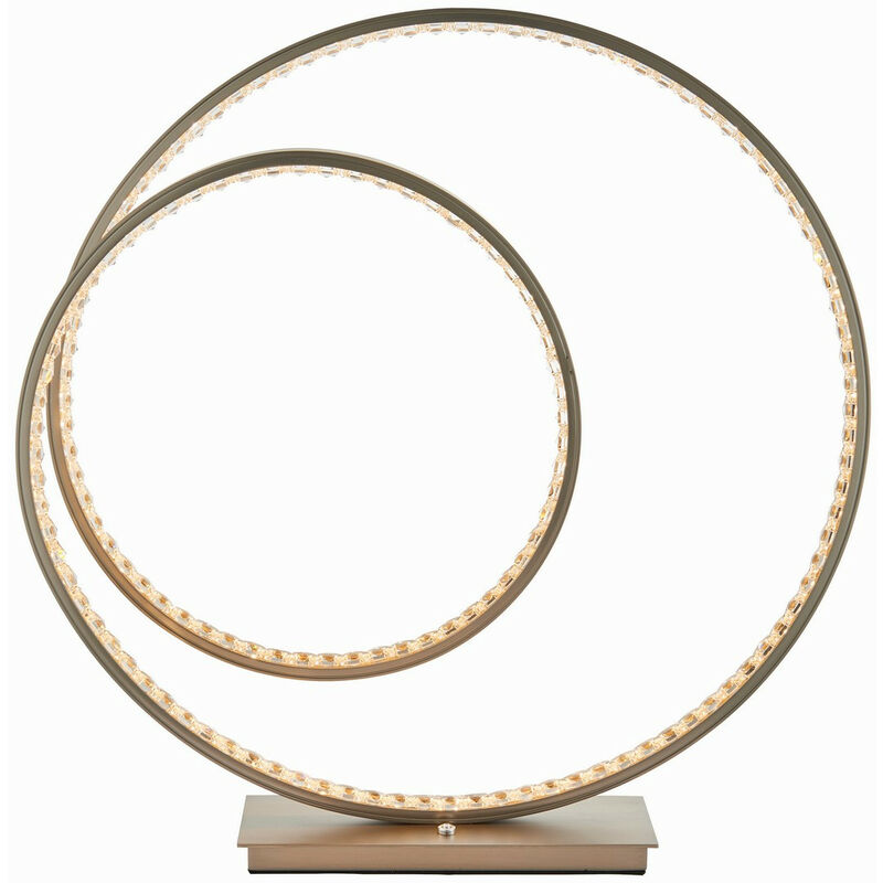 

Endon Lighting - Eternity - Lámpara de mesa LED integrada Placa de níquel mate y cristal (K5) Detalle IP20