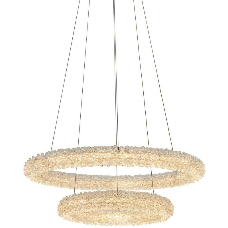 

Endon Lighting Neve - Colgante LED integrado Efecto cromado Placa y cristal (K9) Detalle de vidrio 1 Luz Regulable IP20