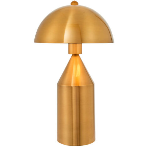 Endon Lighting Nova - Lampada da Tavolo Ottone Antico e Piastra Bianca Lucida 1 Luce IP20 - E27