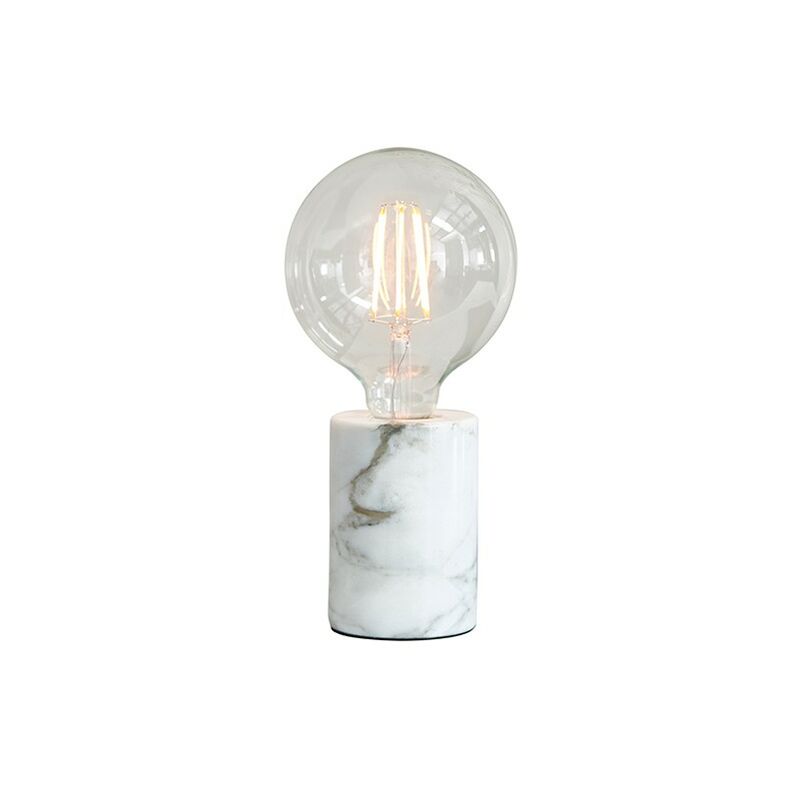 Otto - Table Lamp White Marble 1 Light IP20 - E27 - Endon Lighting