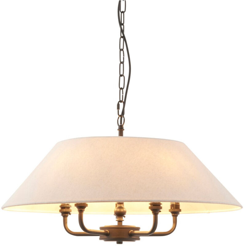 Endon Lille Suspension multi-bras, noir mat et imitation lin naturel, 5 x B22 Endon Lille Suspension multi-bras, noir mat et imitation lin naturel, 5 x B22