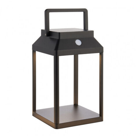 Endon Linterna Lampe de table LED à énergie solaire à intensité variable, tactile moderne, capteurs de mouvement et de nuit PIR, blanc chaud, IP44