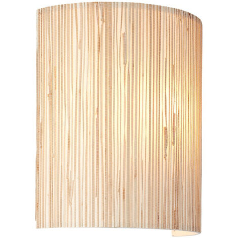 Endon Longshore Applique murale Shade, jonc de mer naturel, noir mat