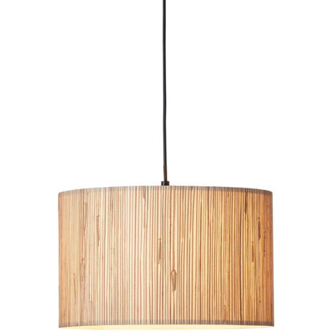 Endon Longshore Lampada da soffitto a sospensione singola, alghe naturali, nero opaco