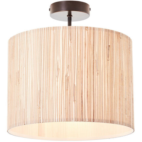 Endon Longshore Lampada da soffitto semi-incasso singola, alghe naturali, nero opaco