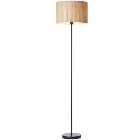Endon Longshore Lampada da terra con base e paralume, alghe naturali, nero opaco