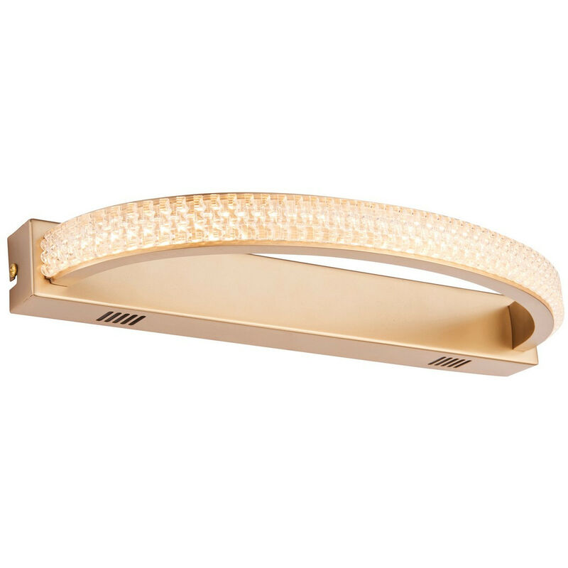 

Endon Lorenzo Lámpara de pared LED de cristal de diseño contemporáneo Dorado satinado, Blanco cálido