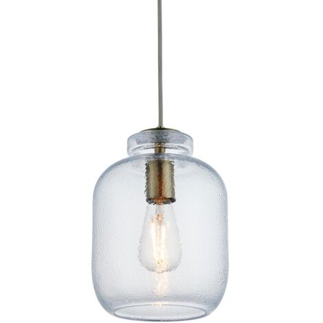 Endon Lyra Suspension de plafond en forme de dôme en verre texturé