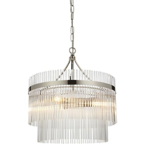 Endon Marietta Lampada a sospensione da soffitto a 3 bracci multipli in nichel lucido