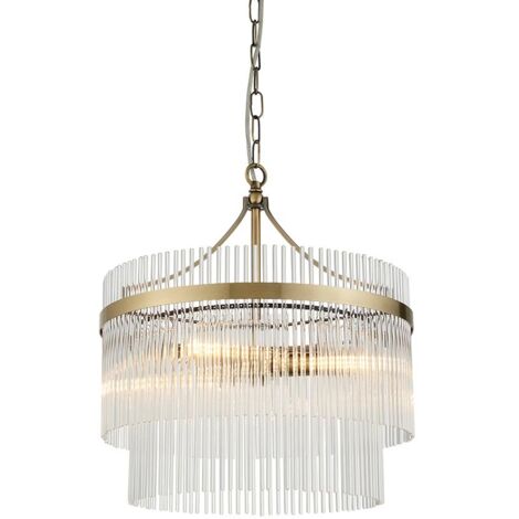Endon Marietta Lampada a sospensione da soffitto a 3 bracci multipli in ottone anticato