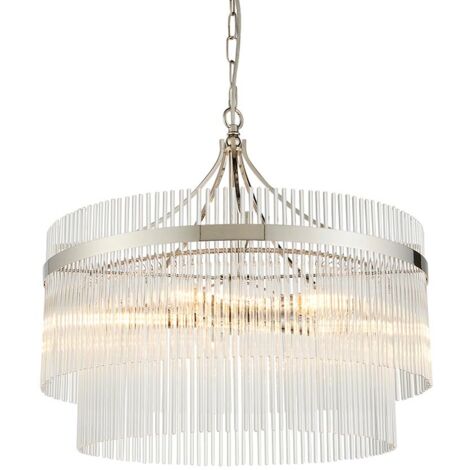 Endon Marietta Lampada a sospensione da soffitto a 5 bracci multipli in nichel brillante