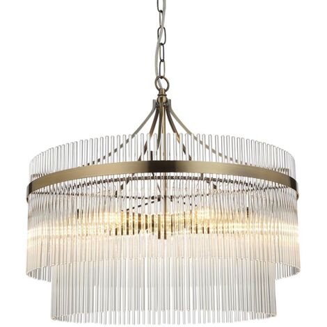 Endon Marietta Lampada a sospensione da soffitto a 5 bracci multipli in ottone anticato