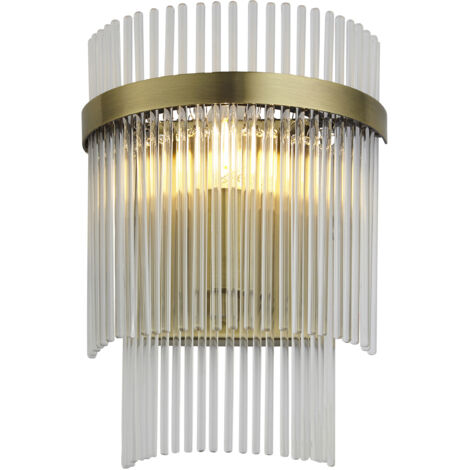 Endon Marietta Lampada da parete in vetro Ottone anticato