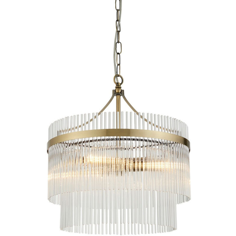 Endon - Marietta Lampe suspendue à 3 bras multiples en laiton antique Endon - Marietta Lampe suspendue à 3 bras multiples en laiton antique