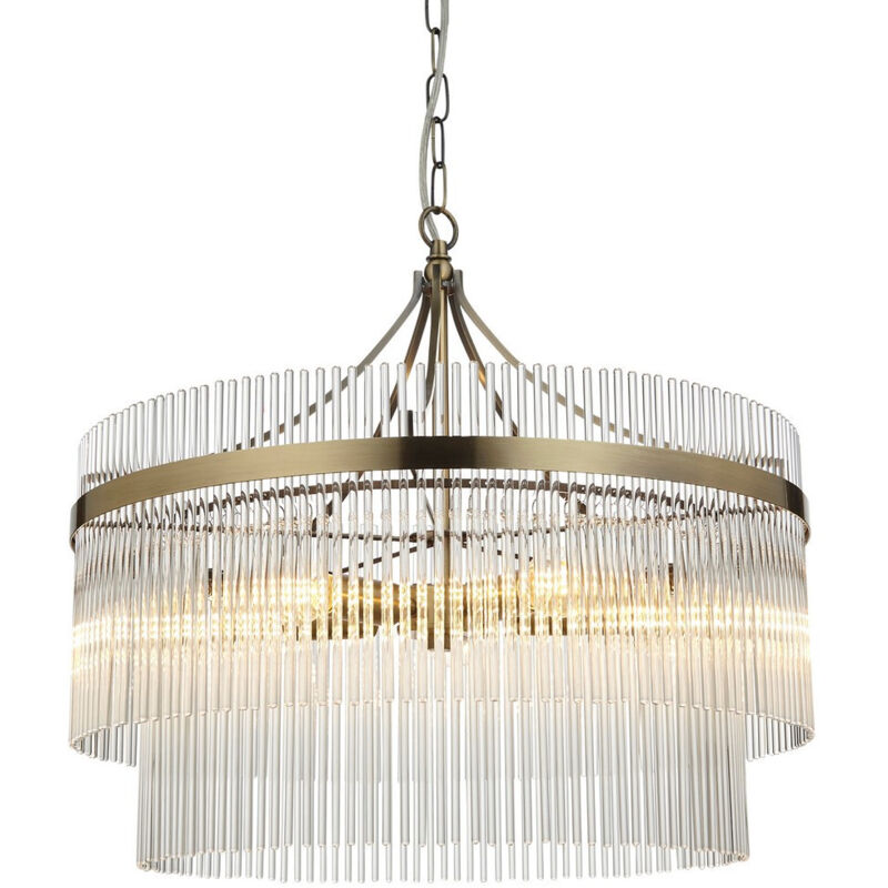 Endon - Marietta Lampe suspendue à 5 bras multiples en laiton antique Endon - Marietta Lampe suspendue à 5 bras multiples en laiton antique