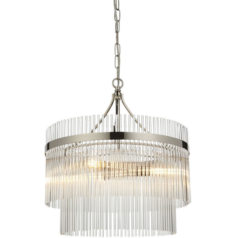 Endon - Marietta Plafonnier suspendu à 3 bras multiples, nickel brillant Endon - Marietta Plafonnier suspendu à 3 bras multiples, nickel brillant