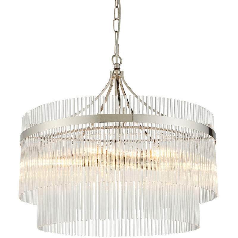 Endon - Marietta Plafonnier suspendu à 5 bras multiples, nickel brillant Endon - Marietta Plafonnier suspendu à 5 bras multiples, nickel brillant