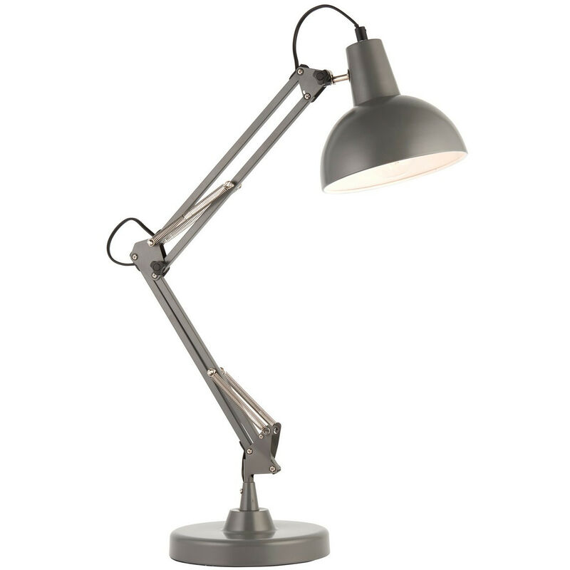 Image of Endon Marshall - Lampada da tavolo 1 luce grigio ardesia e bianco satinato, attacco E27