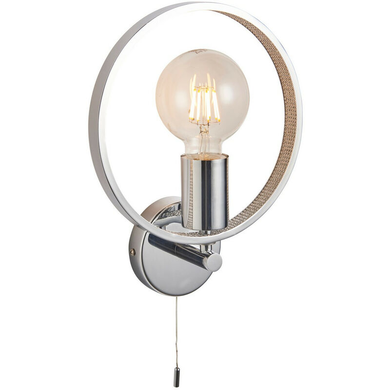 

Endon Merola Lámpara de pared LED de cristal de diseño contemporáneo, cromo, blanco cálido, IP44