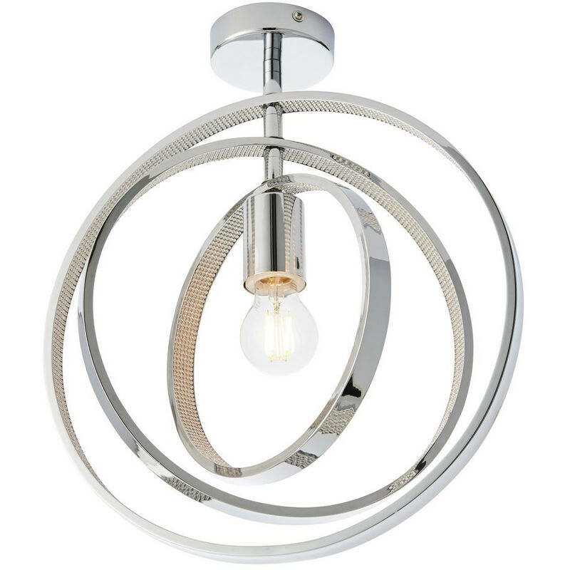 

Endon Merola Lámpara de techo semiempotrada esférica LED de cristal de diseño contemporáneo, cromo, blanco cálido, IP44