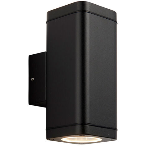 Endon Milton Applique da esterno moderna architettonica con finitura nera strutturata, IP44
