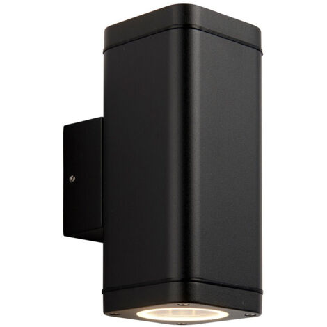 Endon Milton Applique murale extérieure architecturale moderne, finition noire texturée, IP44