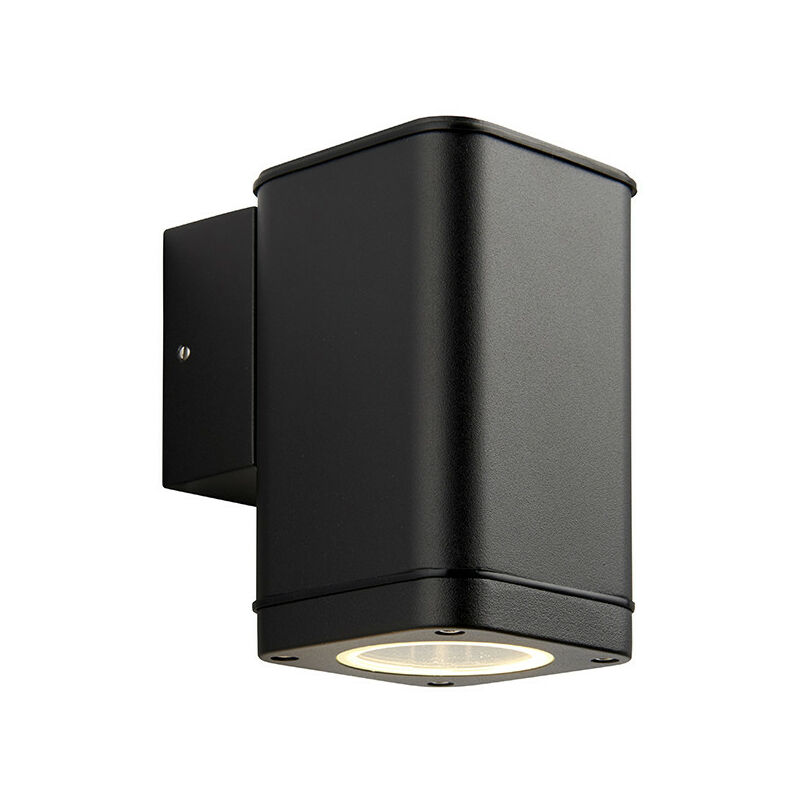 Endon Milton Modern Architectural Outdoor Down Wall Light Textured Black Finish, IP44