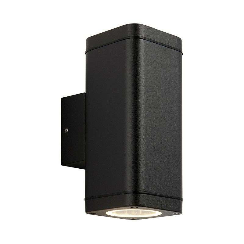 Endon Milton Modern Architectural Outdoor Up Down Wall Light Textured Black Finish, IP44