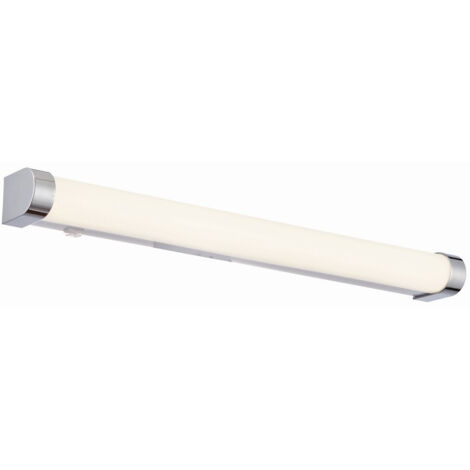 Endon Moda - LED 1 luce da parete per bagno bianco rigato, plastica ABS cromata IP44